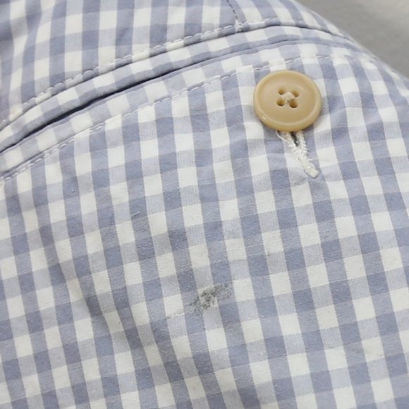 J.CREW Factory Gingham Plaid Blue White Men's Cotton Shorts Size 32 - Picture 3 of 8